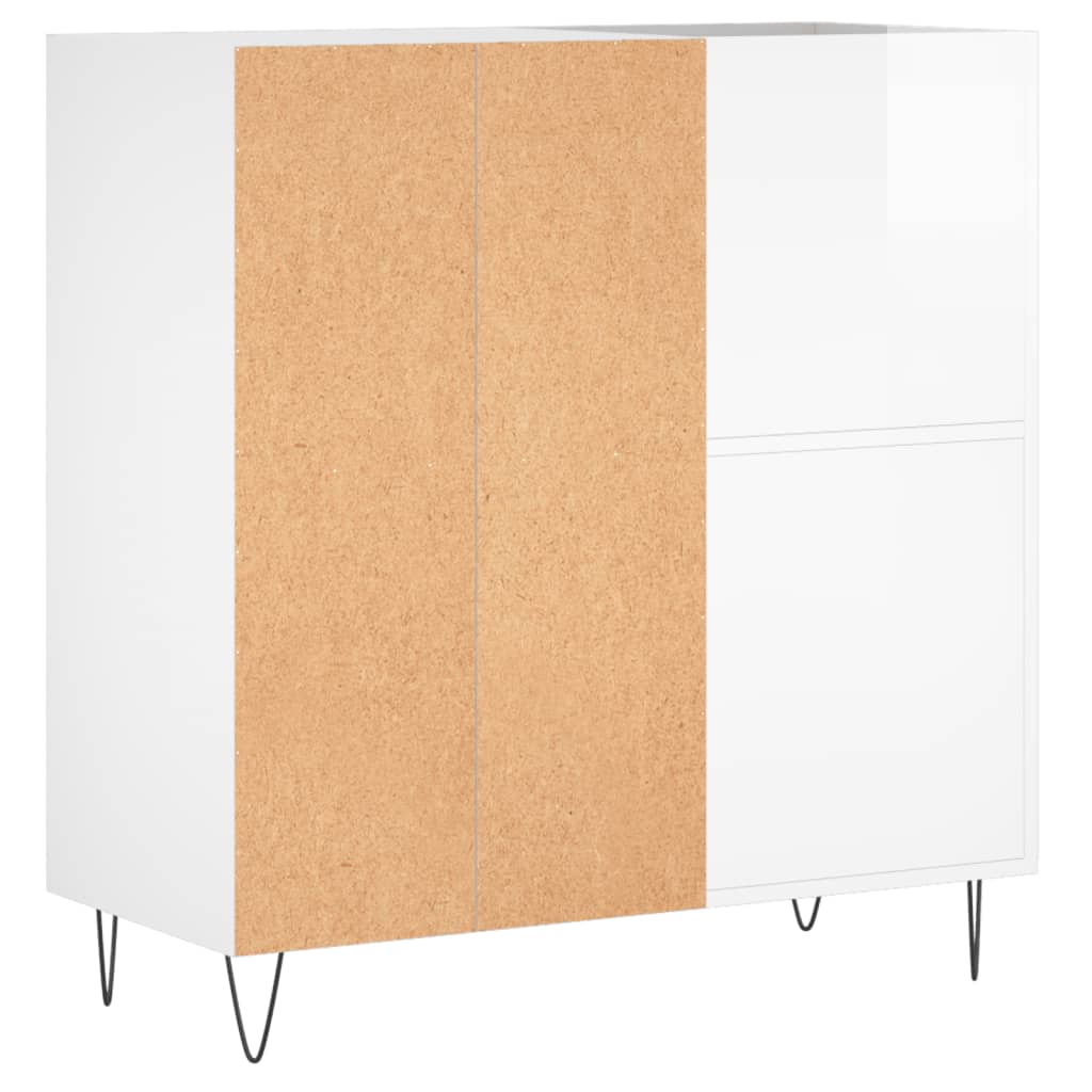 vidaXL Mueble discos madera contrachapada blanco brillo 84,5x38x89 cm - Image 6