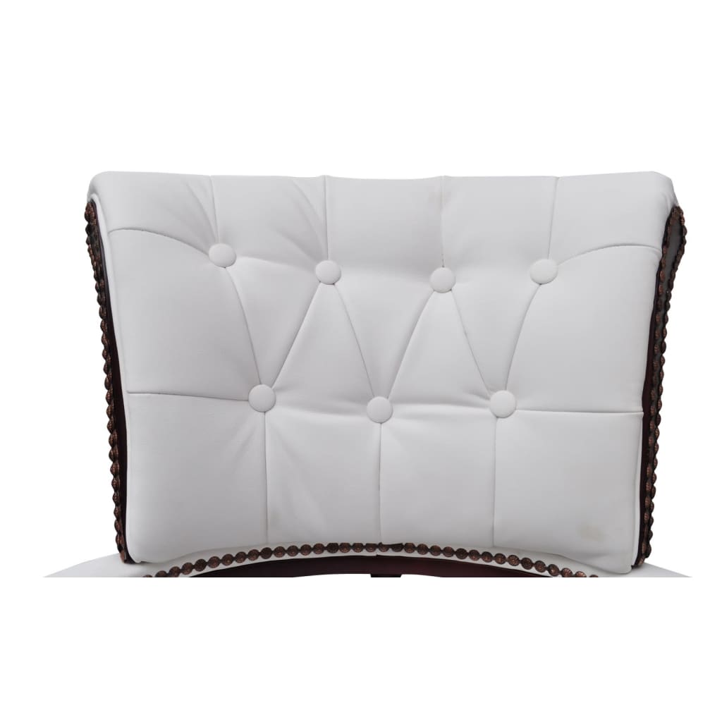 vidaXL Silla de oficina giratoria blanca - Image 4