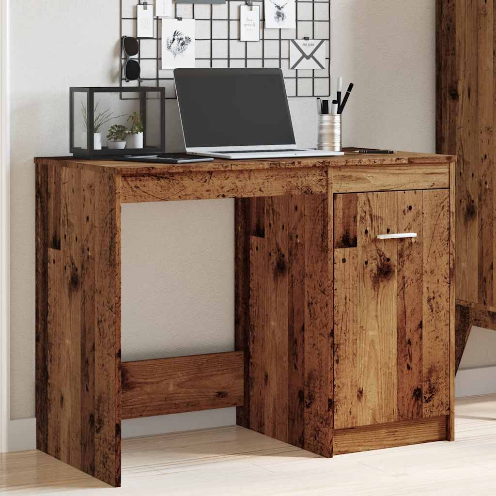 vidaXL Escritorio de madera de ingeniería envejecida 100x50x76 cm - Image 3