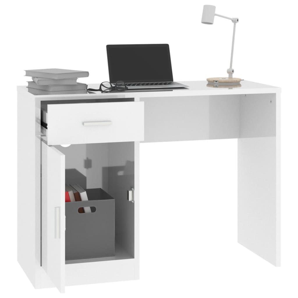 vidaXL Escritorio con cajón y armario contrachapada 100x40x73 cm - Image 4