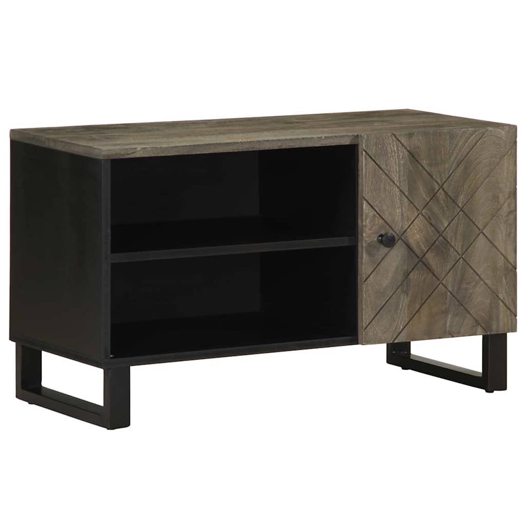 vidaXL Mueble de TV madera maciza de mango negro 80x33x46 cm