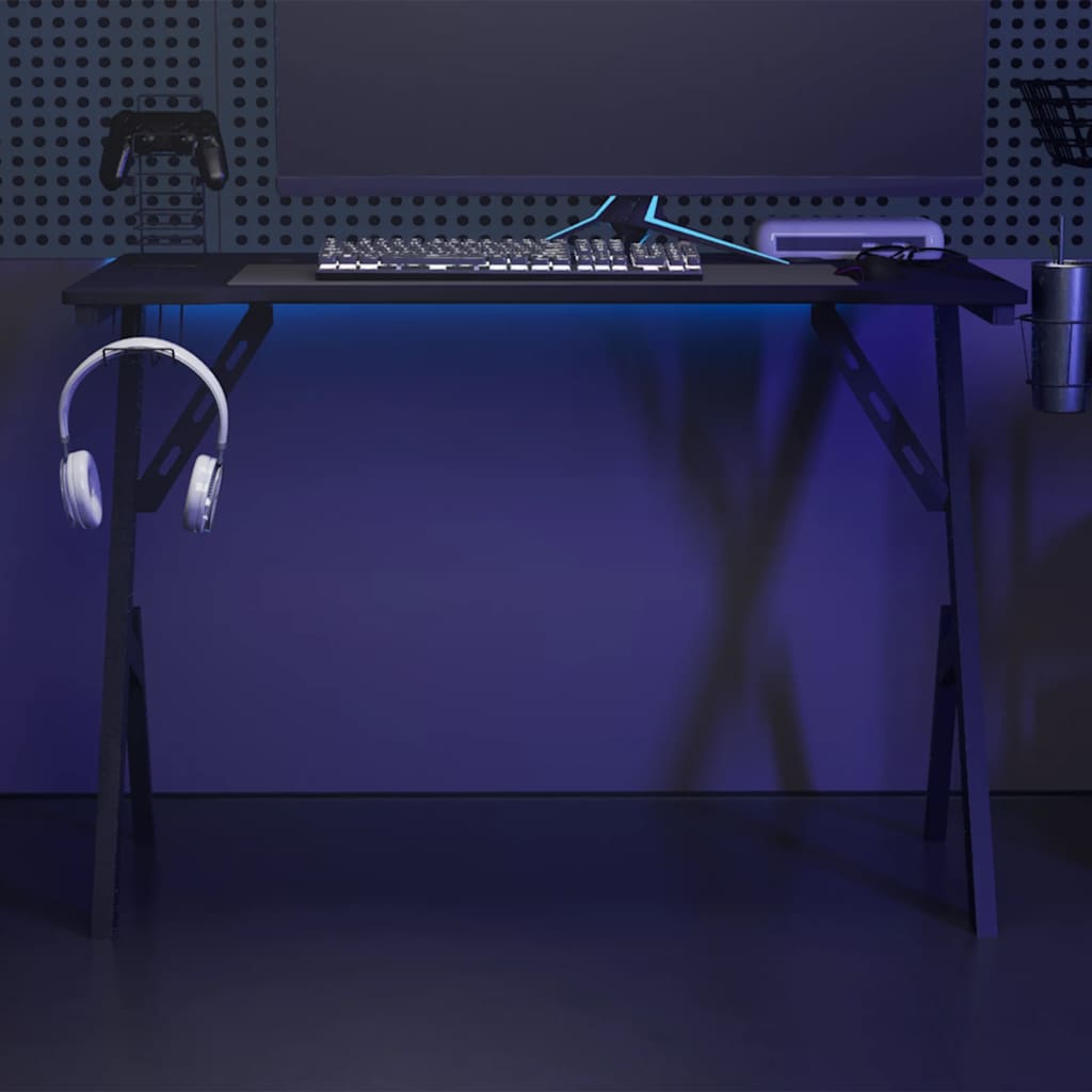 vidaXL Escritorio gaming con patas en forma de Y negro 110x60x75 cm