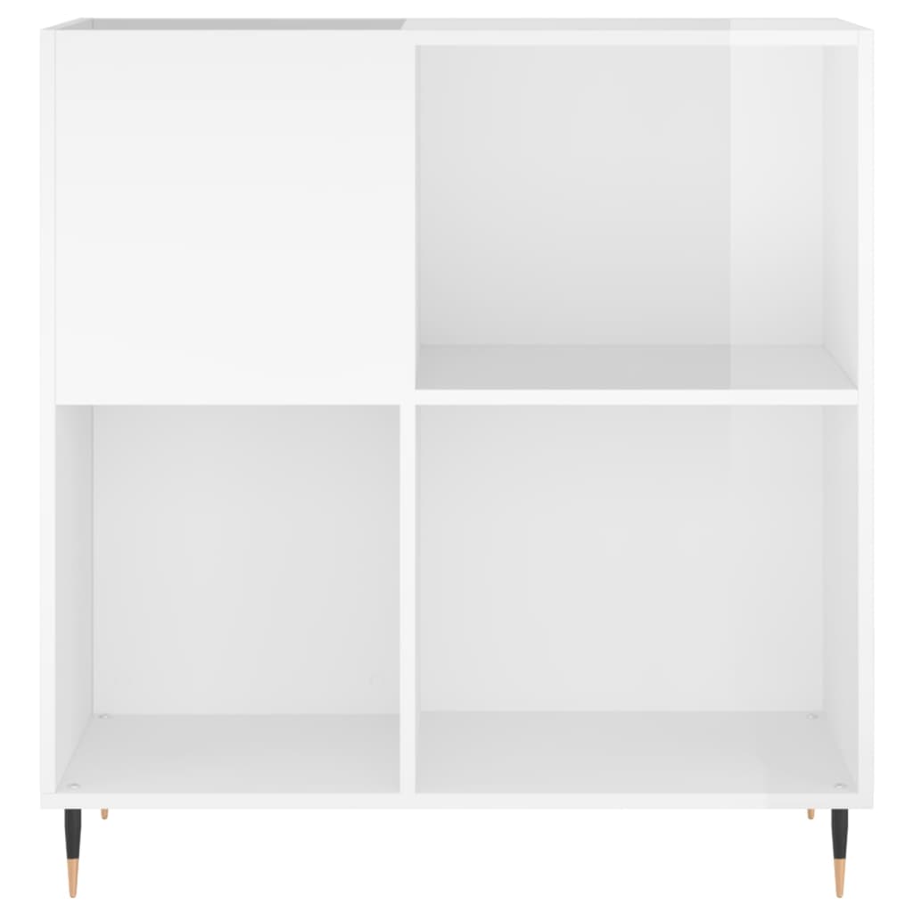 vidaXL Mueble discos madera contrachapada blanco brillo 84,5x38x89 cm - Image 4