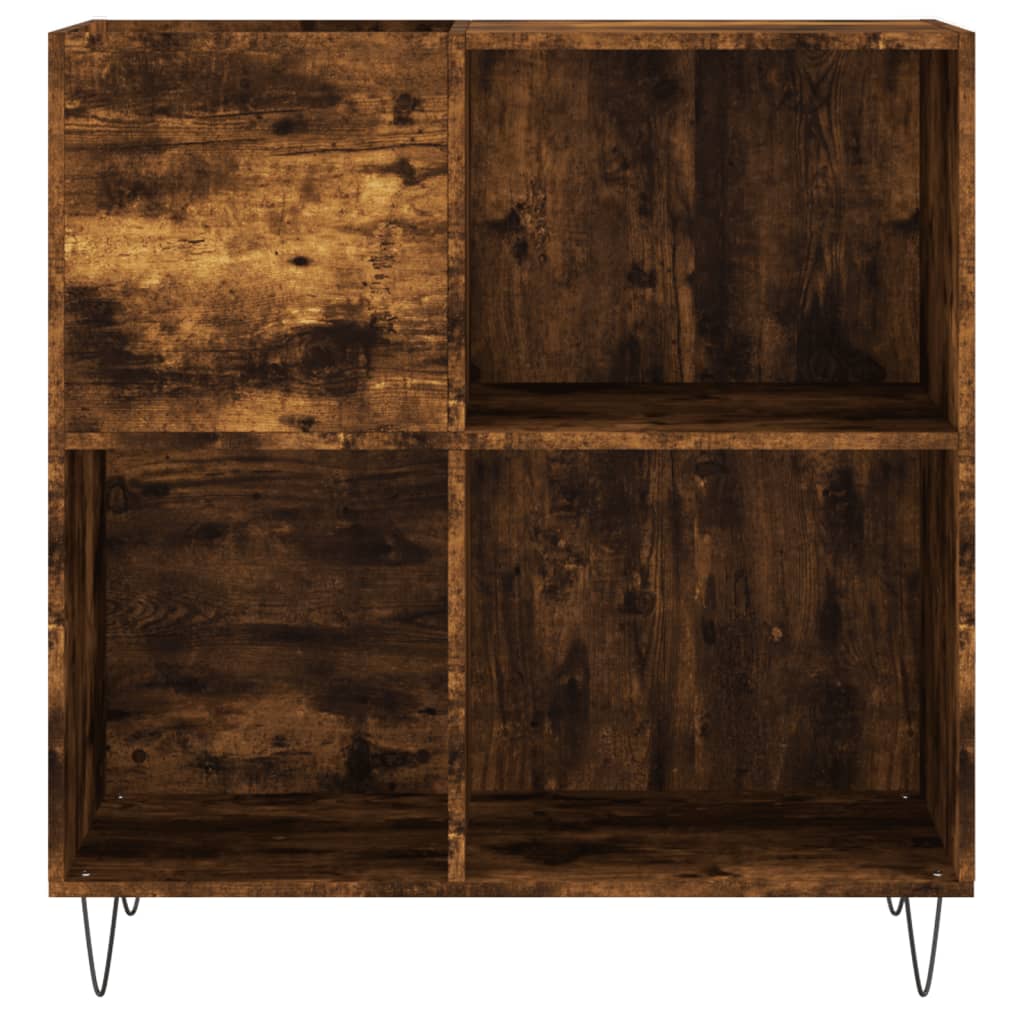 vidaXL Mueble discos madera contrachapada roble ahumado 84,5x38x89 cm - Image 4