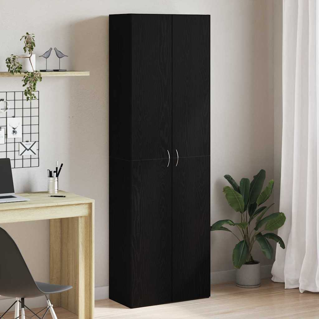vidaXL Gabinete de oficina con estante Roble negro 60 x 32 x 190