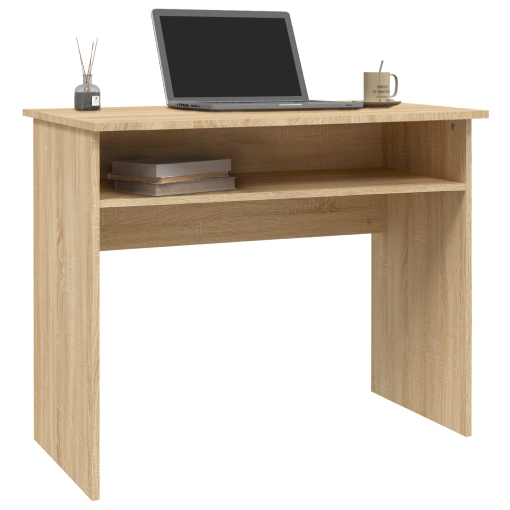 vidaXL Escritorio madera contrachapada color roble Sonoma 90x50x74 cm - Image 3
