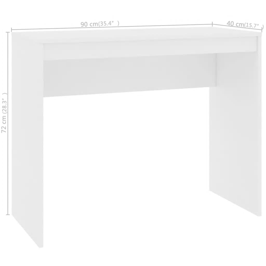 vidaXL Escritorio de madera contrachapada blanco 90x40x72 cm - Image 6