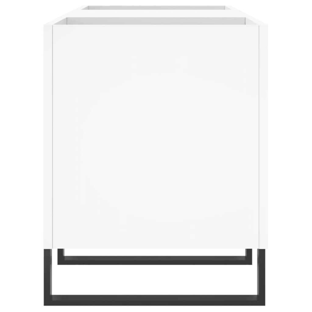 vidaXL Mueble para discos madera contrachapada blanco 121x38x48 cm - Image 5