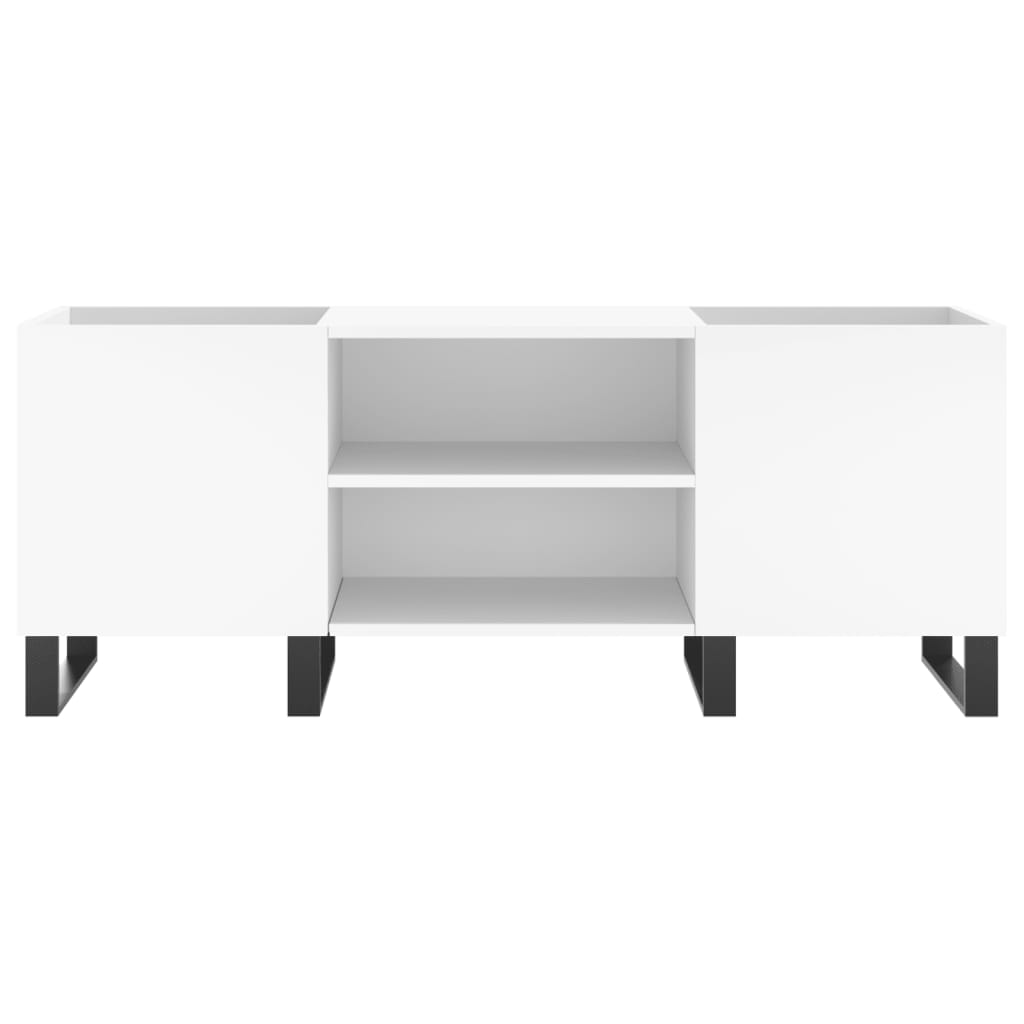 vidaXL Mueble para discos madera contrachapada blanco 121x38x48 cm - Image 4