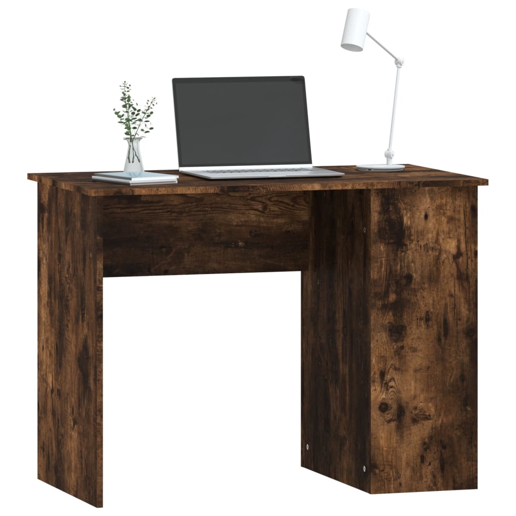 vidaXL Escritorio de madera contrachapada roble ahumado 100x55x75 cm - Image 3