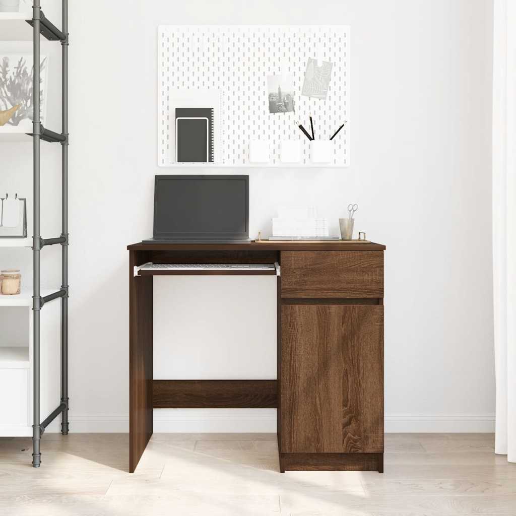 vidaXL Escritorio roble marrón 86x49x76 cm madera de ingeniería - Image 3