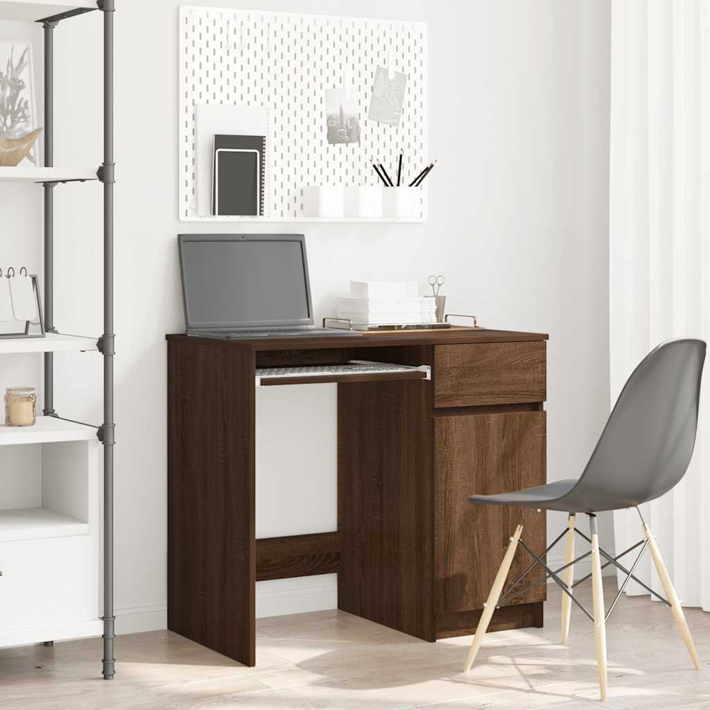 vidaXL Escritorio roble marrón 86x49x76 cm madera de ingeniería