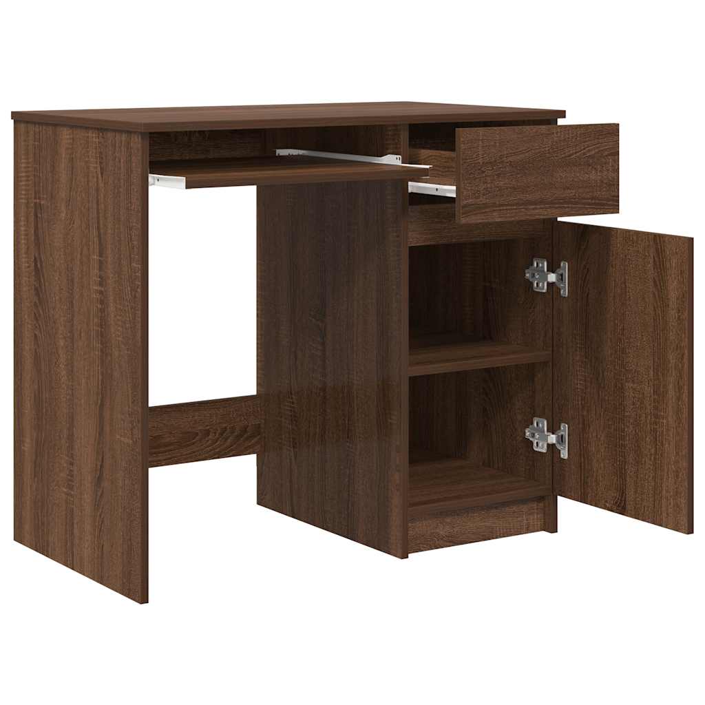 vidaXL Escritorio roble marrón 86x49x76 cm madera de ingeniería - Image 5