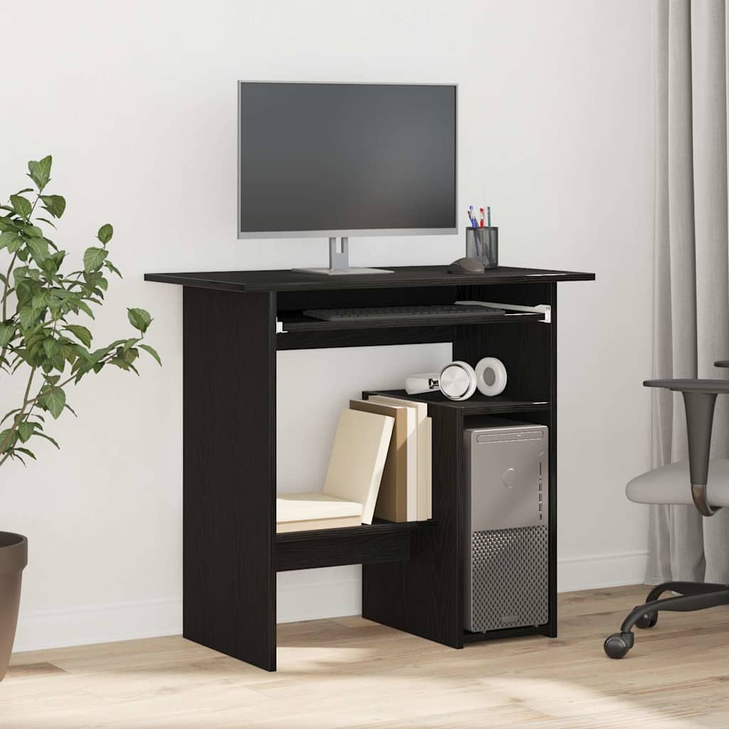 vidaXL Escritorio roble negro 80x45x74 cm madera de ingeniería