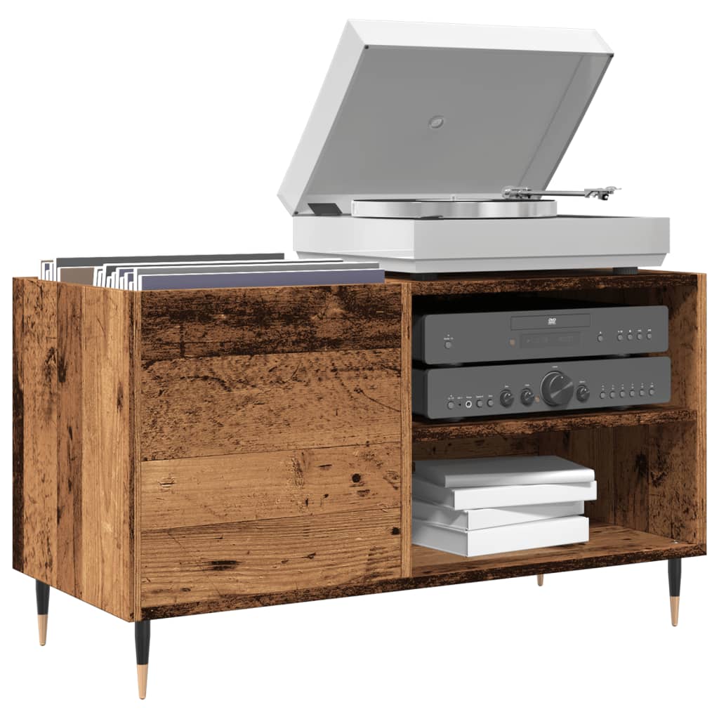 vidaXL Mueble para discos madera ingeniería envejecida 84,5x38x48 cm