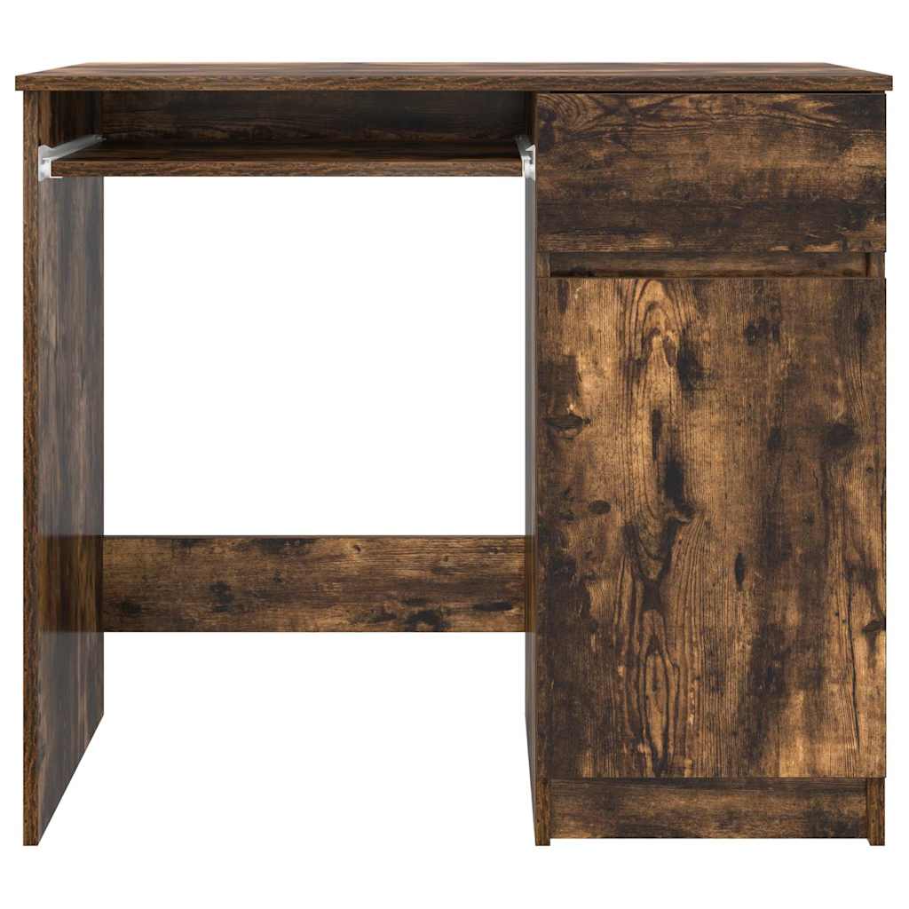 vidaXL Escritorio roble ahumado 86x49x76 cm madera de ingeniería - Image 6