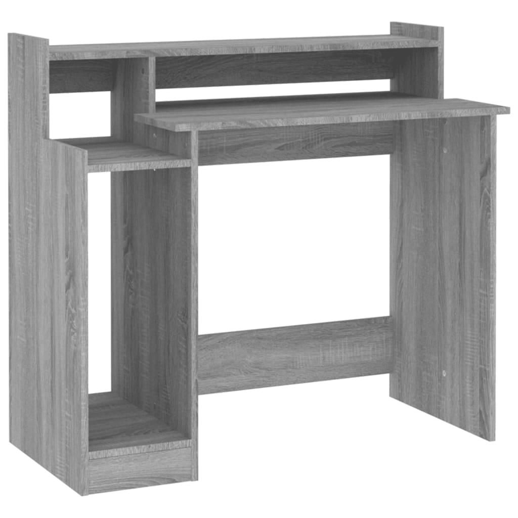 vidaXL Escritorio con LED madera contrachapada gris sonoma 97x45x90 cm - Image 3