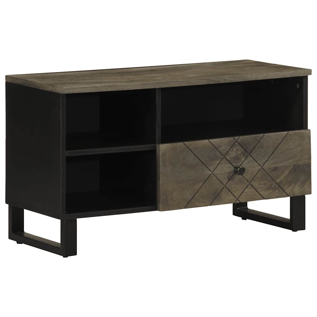 vidaXL Mueble de TV madera maciza de mango negro 80x33x46 cm