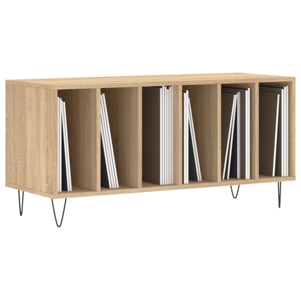 vidaXL Mueble discos madera contrachapada roble Sonoma 100x38x48 cm - Image 3