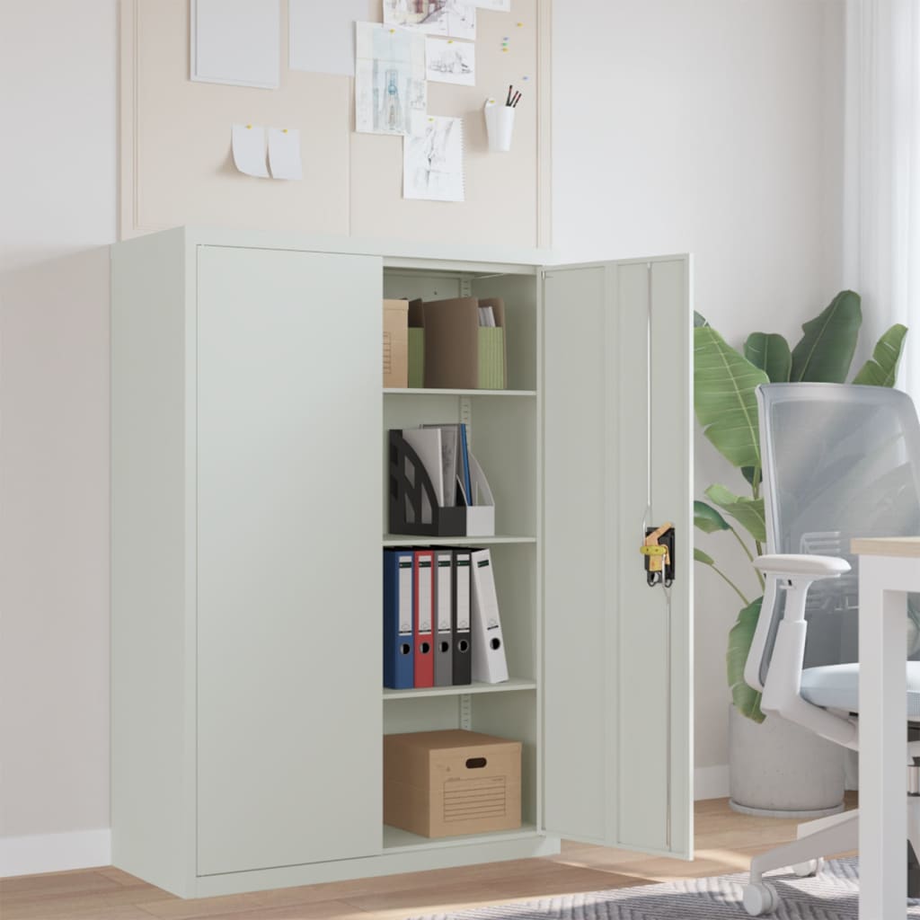 vidaXL Armario de oficina de acero gris 90x40x140 cm