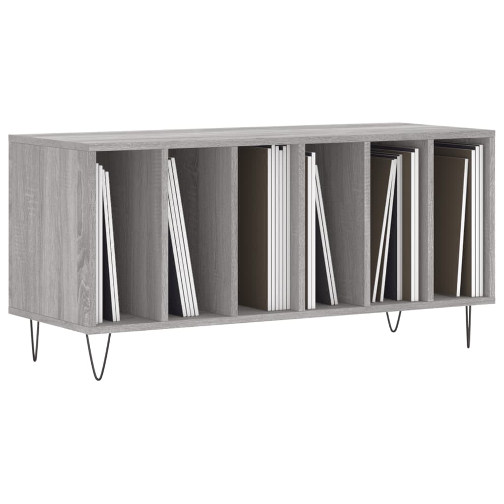 vidaXL Mueble para discos madera contrachapada gris Sonoma 100x38x48cm - Image 3