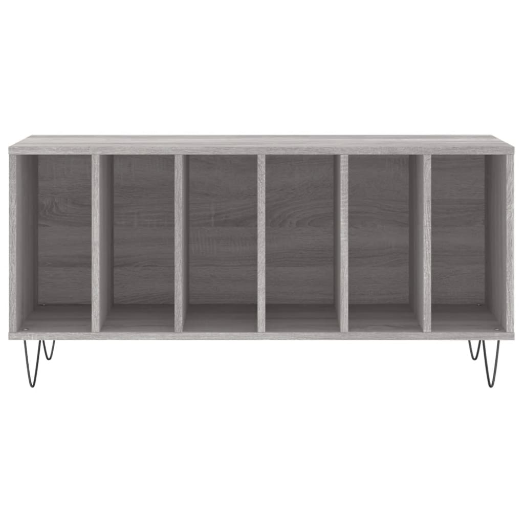 vidaXL Mueble para discos madera contrachapada gris Sonoma 100x38x48cm - Image 4