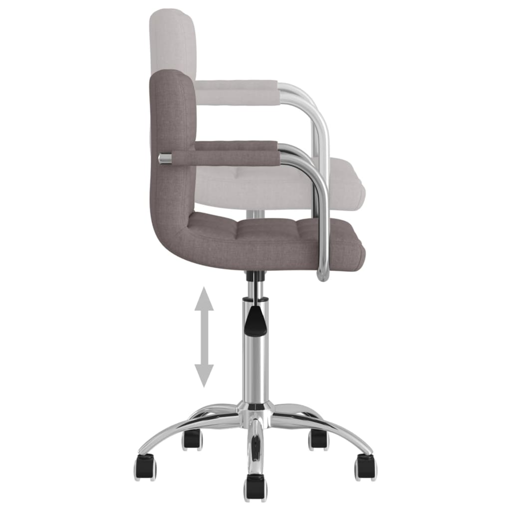 vidaXL Silla de oficina giratoria tela gris taupé - Image 6