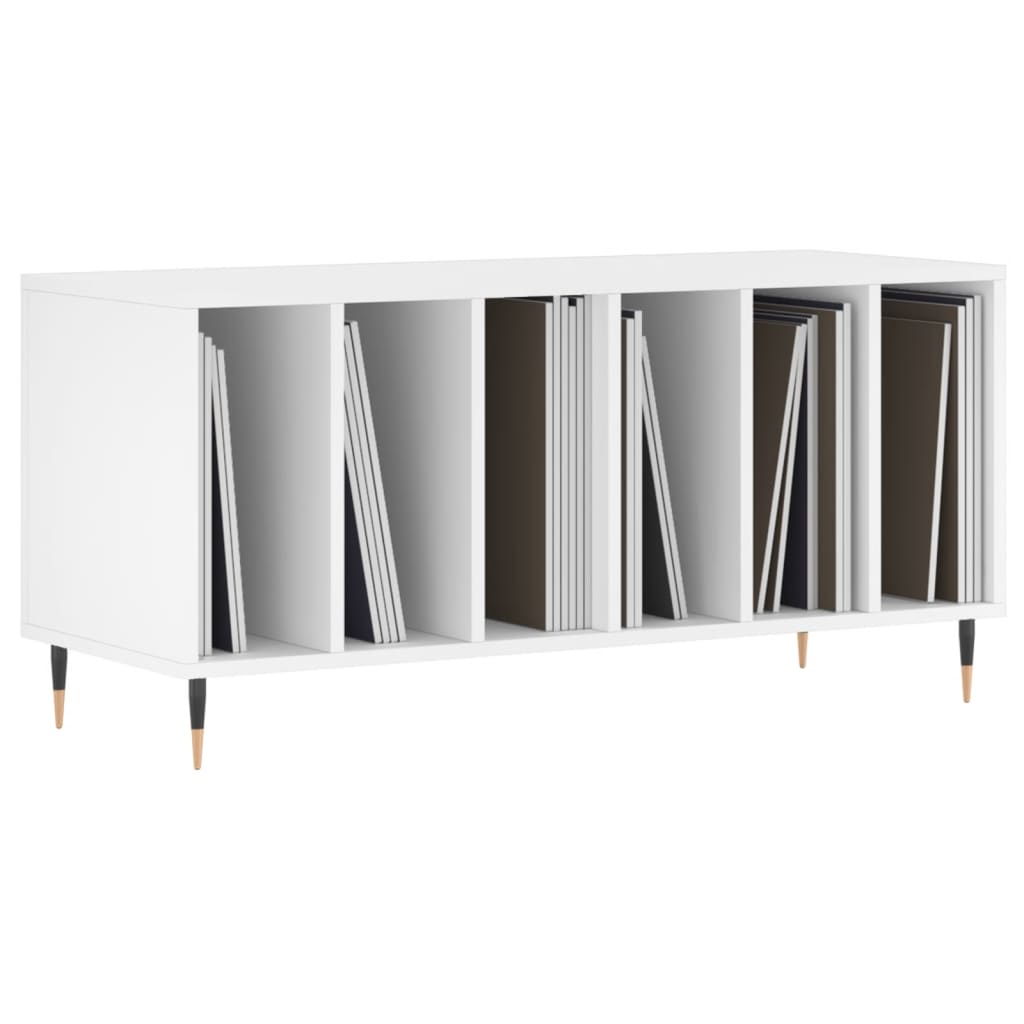 vidaXL Mueble para discos madera contrachapada blanco 100x38x48 cm - Image 3
