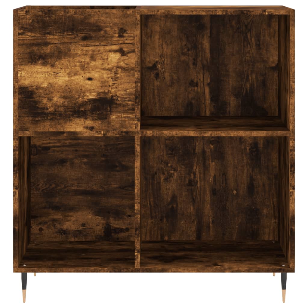 vidaXL Mueble discos madera contrachapada roble ahumado 84,5x38x89 cm - Image 4