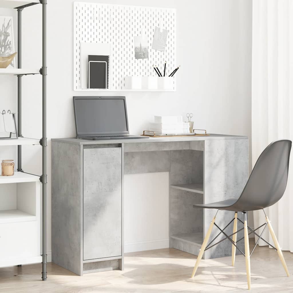 vidaXL Escritorio gris hormigón 120x42x76 cm madera de ingeniería