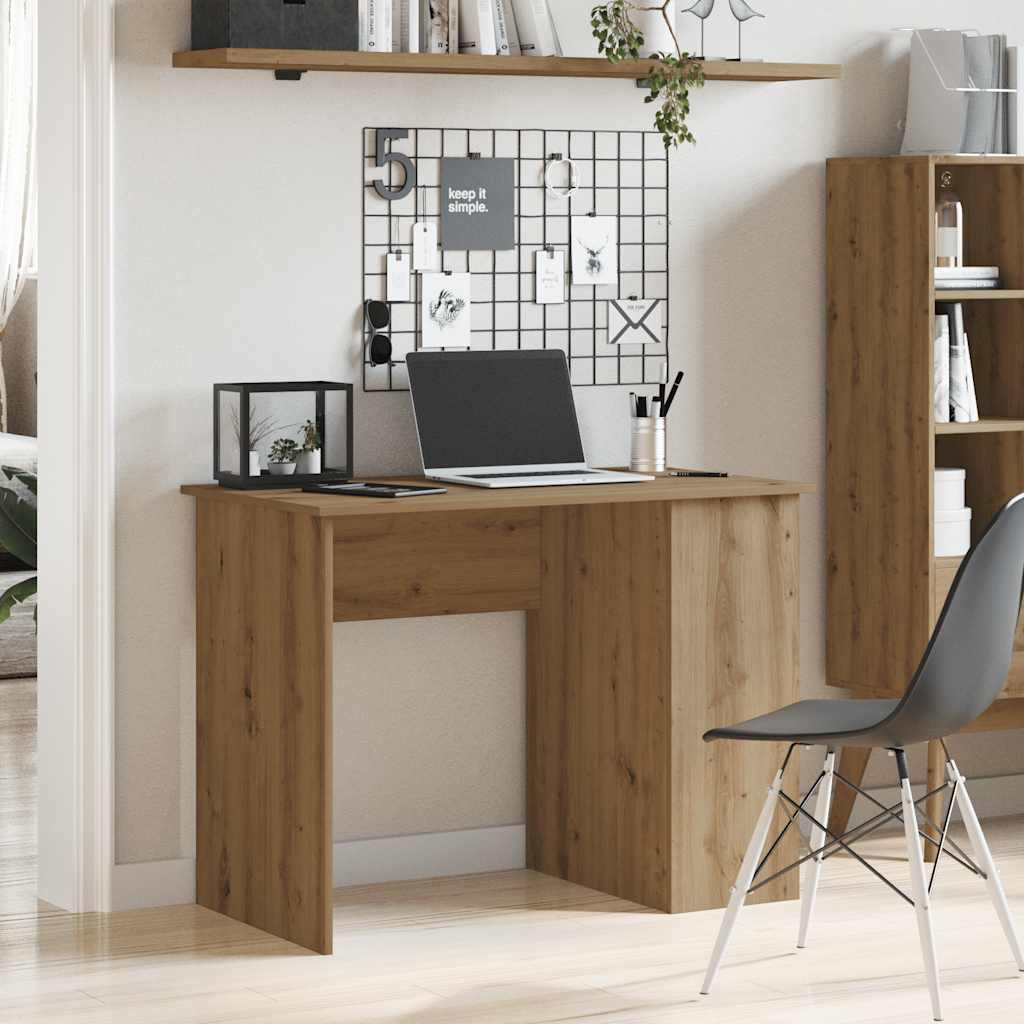 vidaXL Escritorio de madera de ingeniería roble artesano 100x55x75 cm