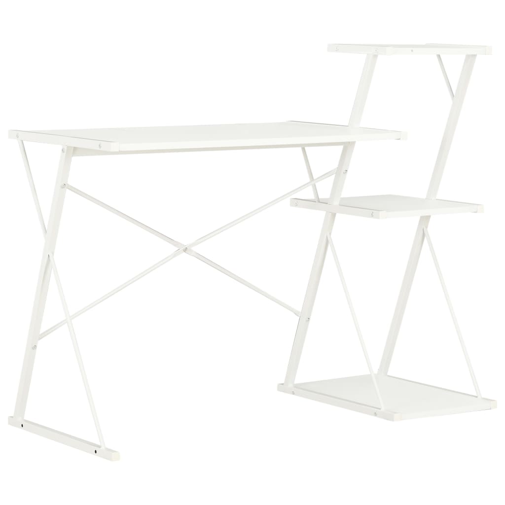 vidaXL Escritorio con estantería blanco 116x50x93 cm