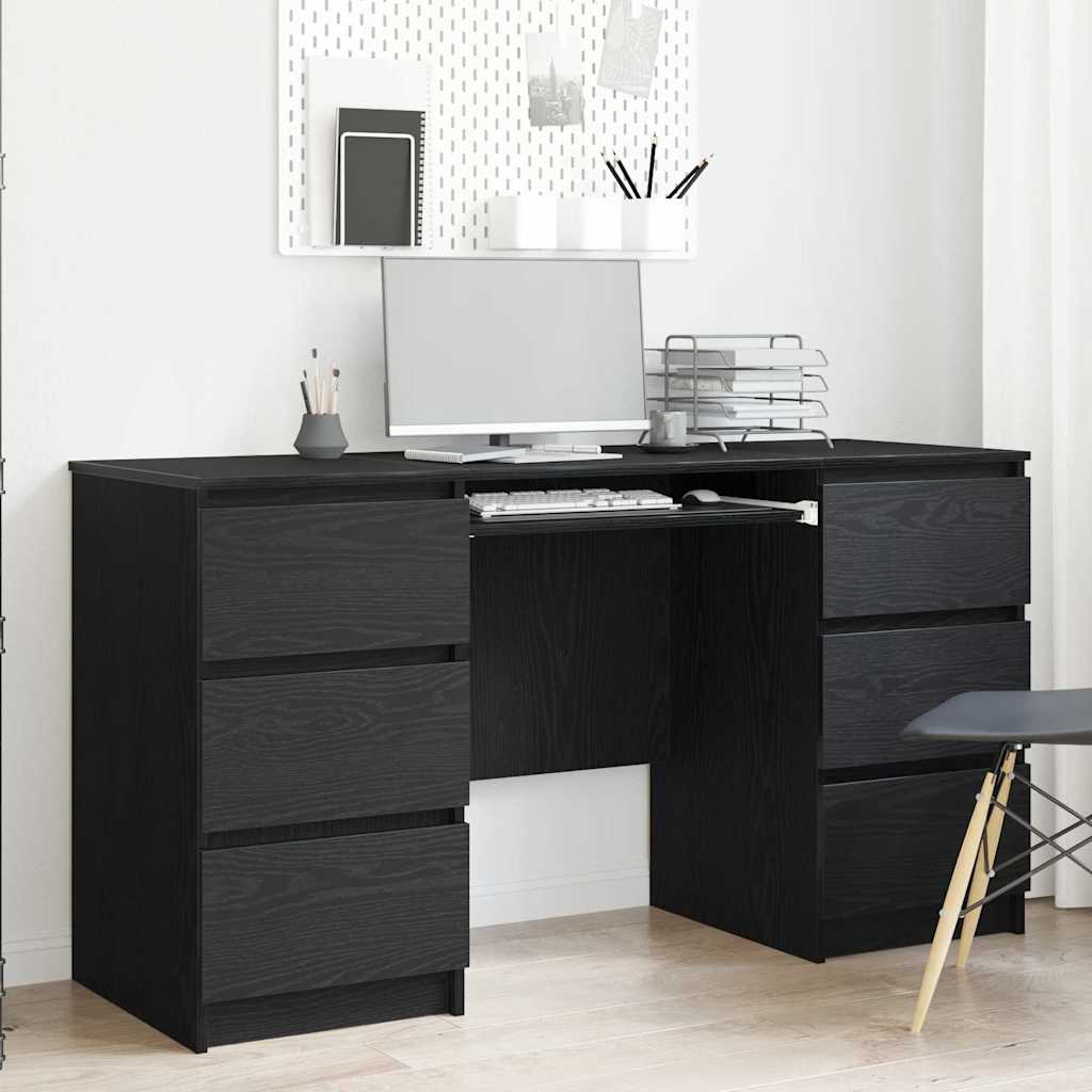 vidaXL Escritorio Roble Negro 140 x 50 x 76 cm Madera de ingeniería