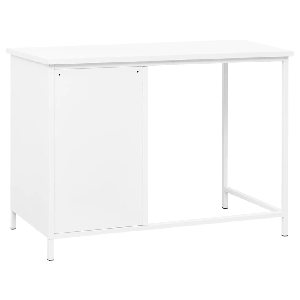 vidaXL Escritorio industrial con cajones acero blanco 105x52x75 cm - Image 5
