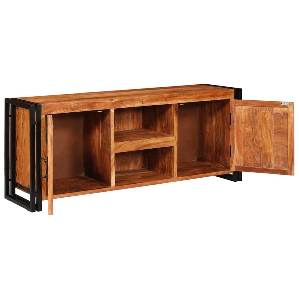 vidaXL Gabinete de TV Marrón 120 x 30 x 50 cm madera maciza de acacia - Image 4