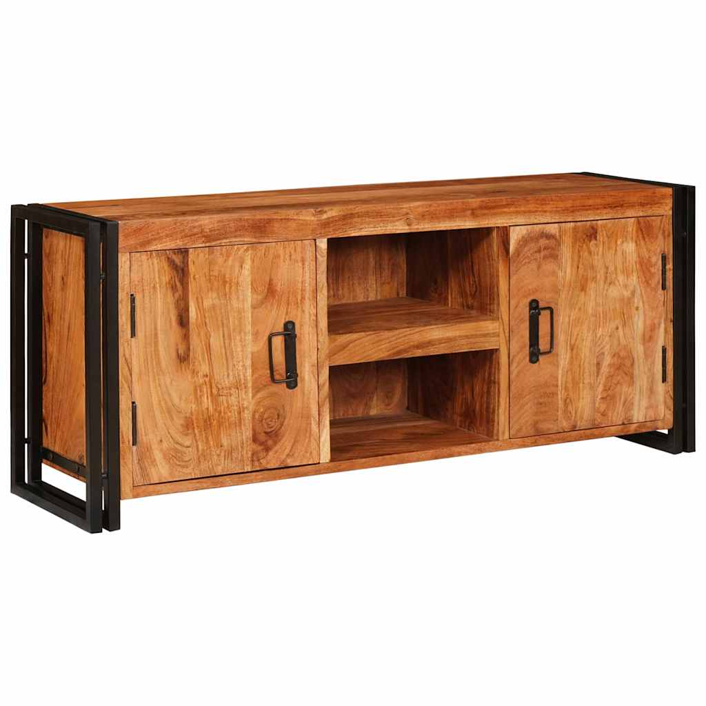 vidaXL Gabinete de TV Marrón 120 x 30 x 50 cm madera maciza de acacia - Image 3