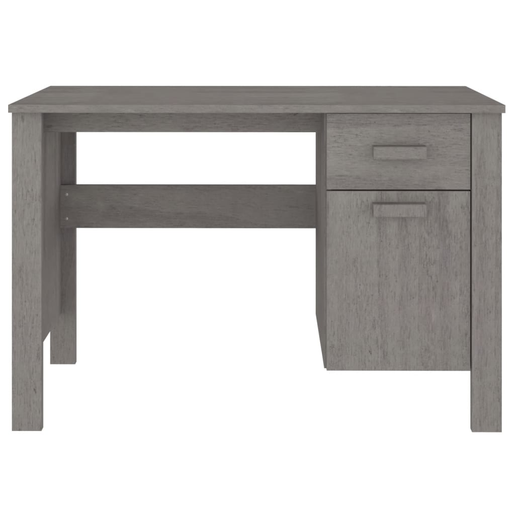 vidaXL Escritorio HAMAR madera maciza de pino gris claro 113x50x75 cm - Image 5