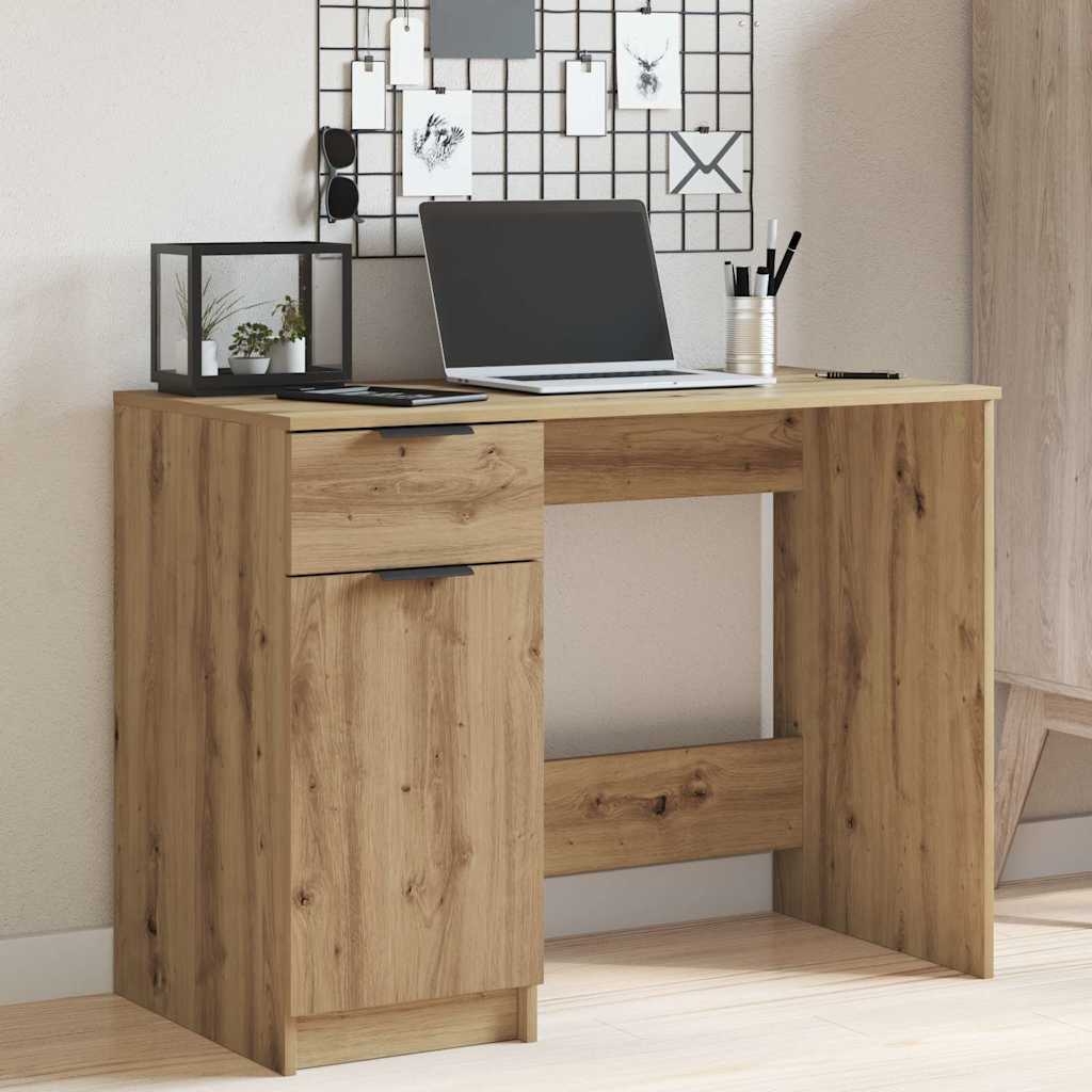 vidaXL Escritorio de madera de ingeniería roble artisan 100x50x75 cm