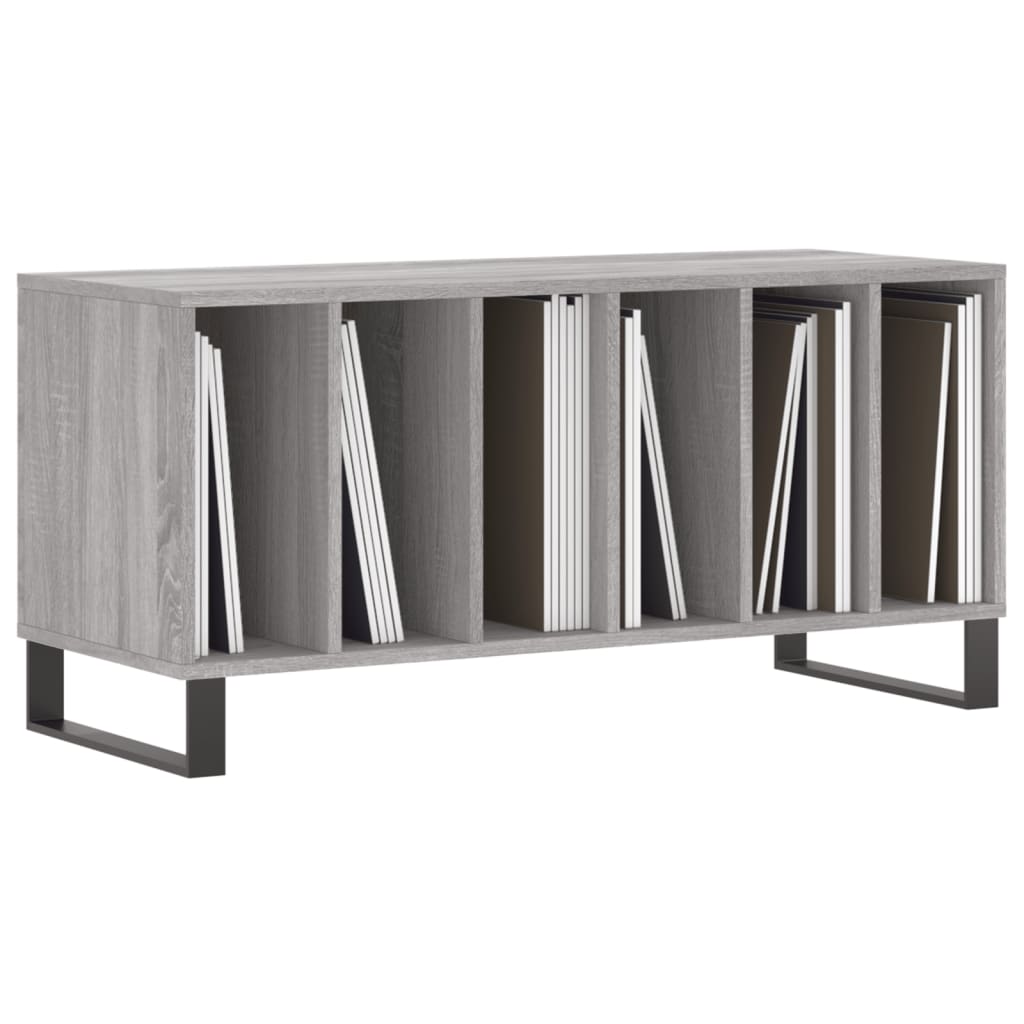 vidaXL Mueble para discos madera contrachapada gris Sonoma 100x38x48cm - Image 3