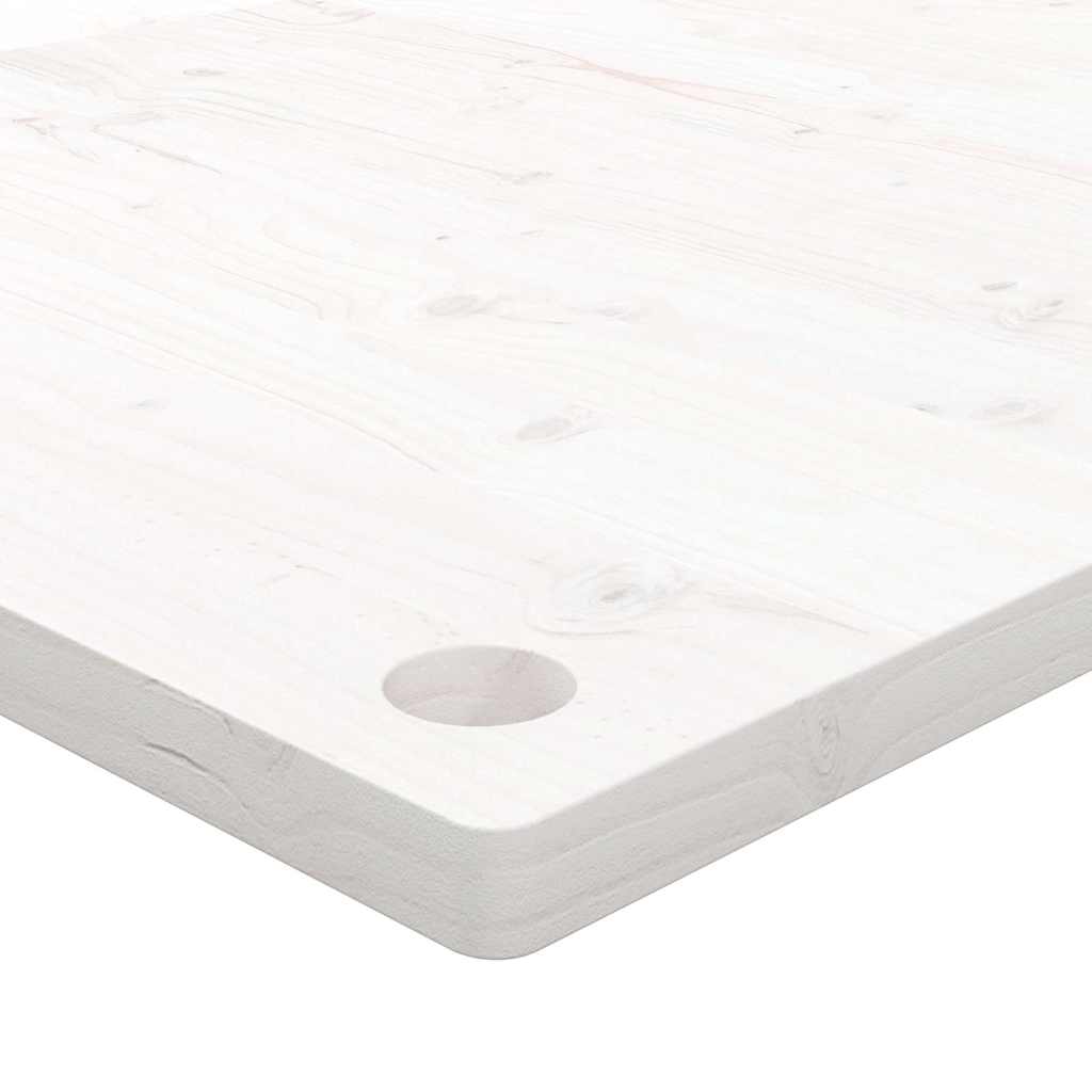 vidaXL Tablero de escritorio madera maciza pino blanco 100x50x2,5 cm - Image 6