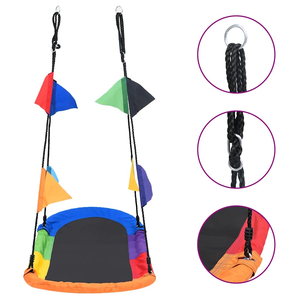 vidaXL Columpio nido con banderines 165x70 cm