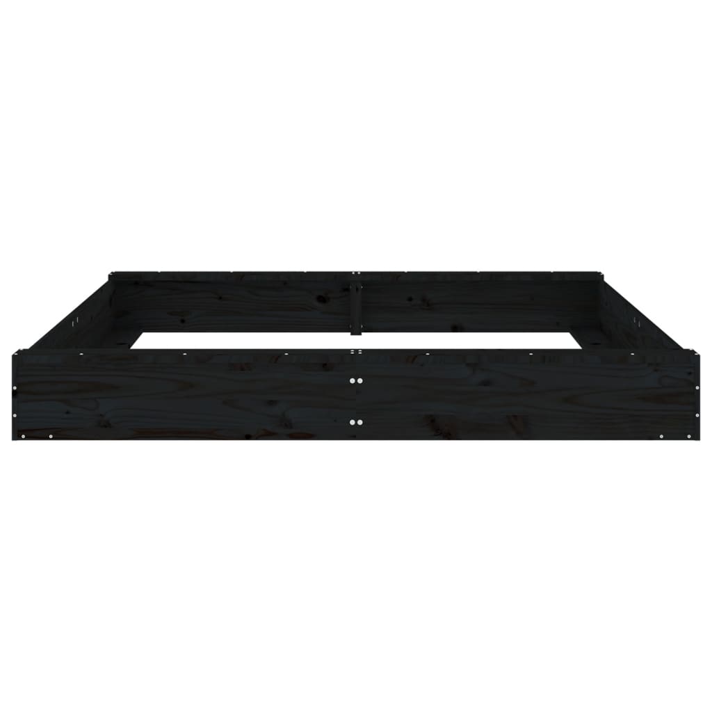vidaXL Arenero con asientos cuadrado madera maciza de pino negro - Image 4