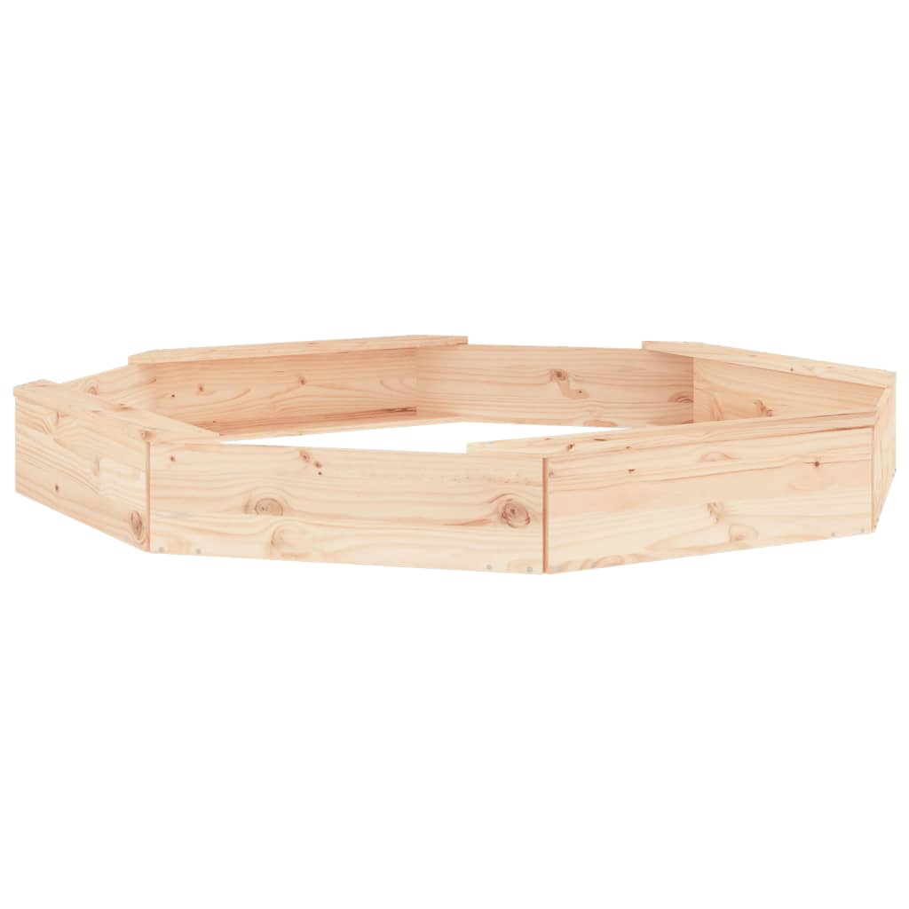 vidaXL Arenero con asientos octógono madera maciza de pino - Image 6