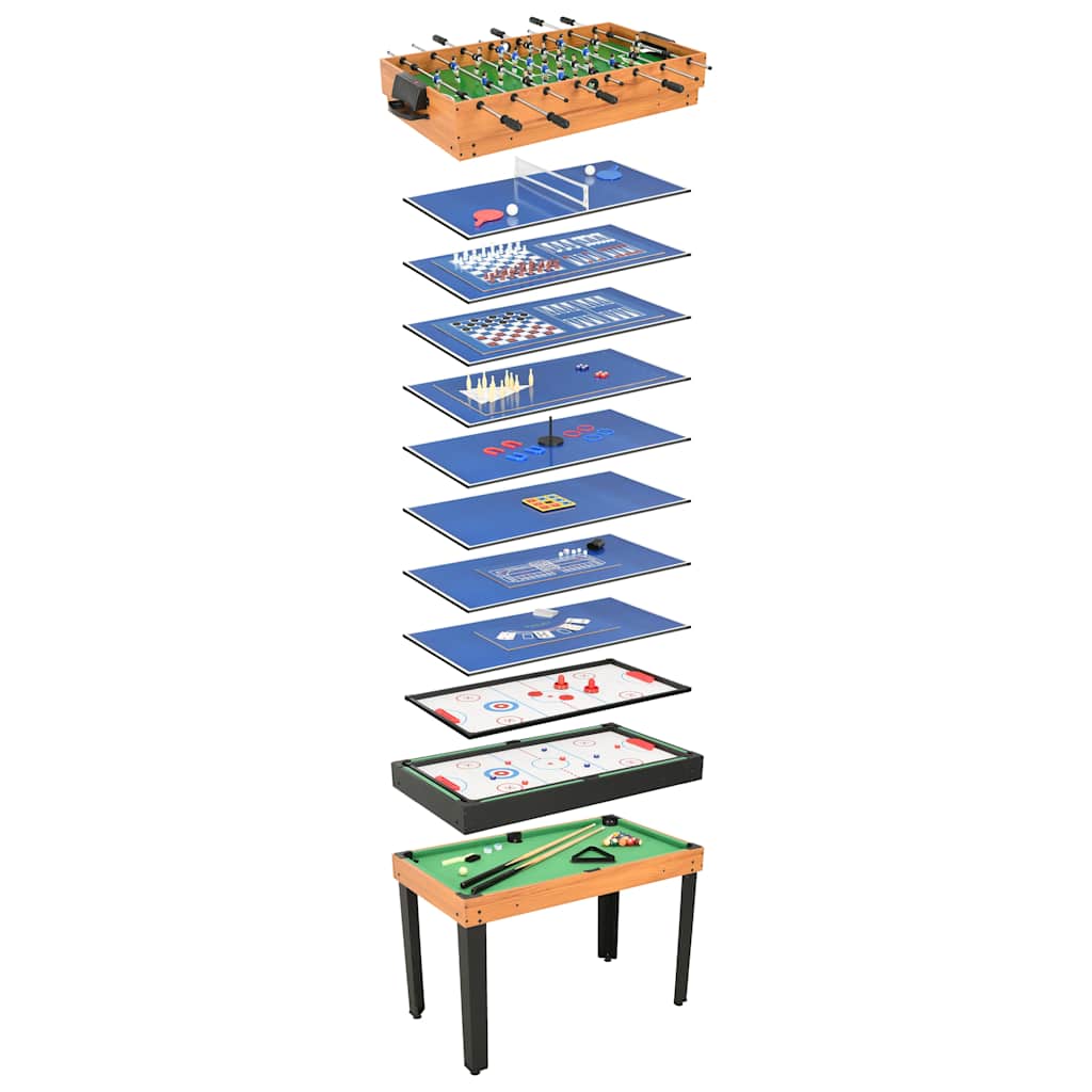 vidaXL Mesa multijuegos 15 en 1 color arce 121x61x82 cm