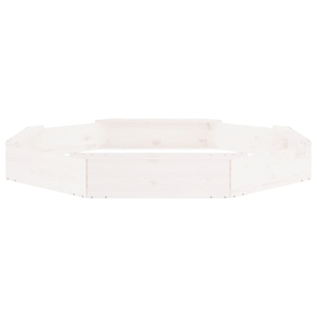 vidaXL Arenero con asientos octógono madera maciza de pino blanco - Image 5