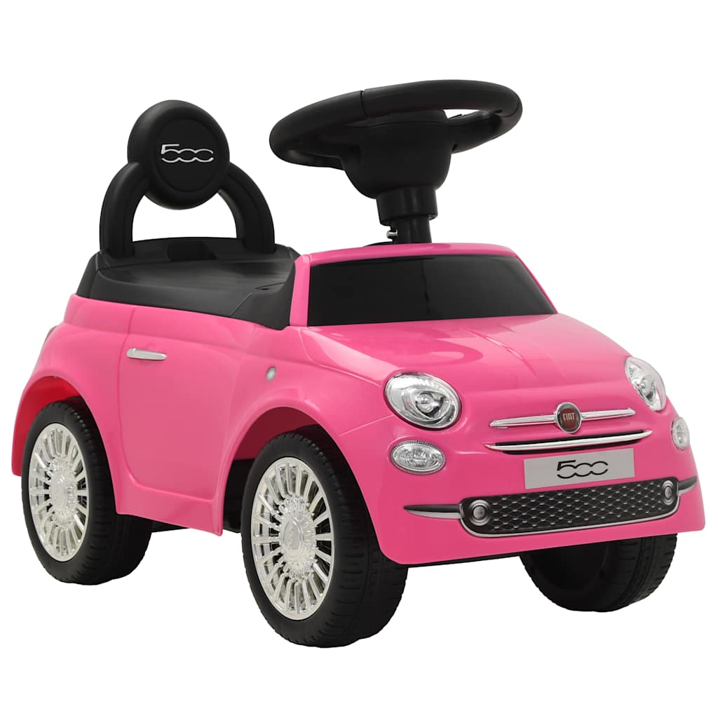 vidaXL Coche correpasillos Fiat 500 rosa