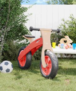 vidaXL Bicicleta sin pedales para niños con neumáticos de aire rojo