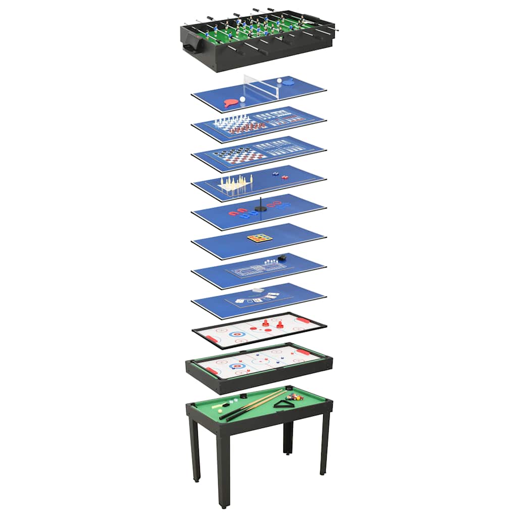 vidaXL Mesa multijuegos 15 en 1 negro 121x61x82 cm