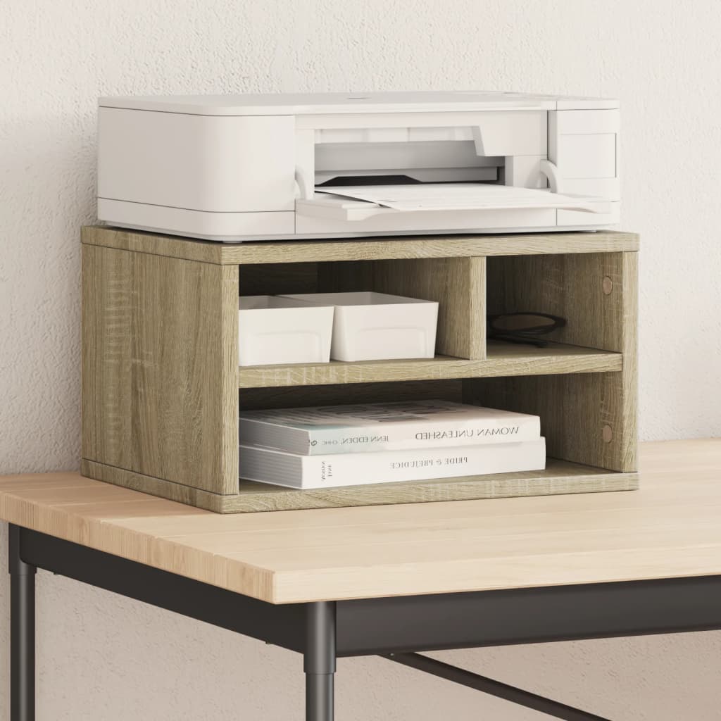 vidaXL Soporte impresora madera ingeniería roble Sonoma 40x32x22,5 cm