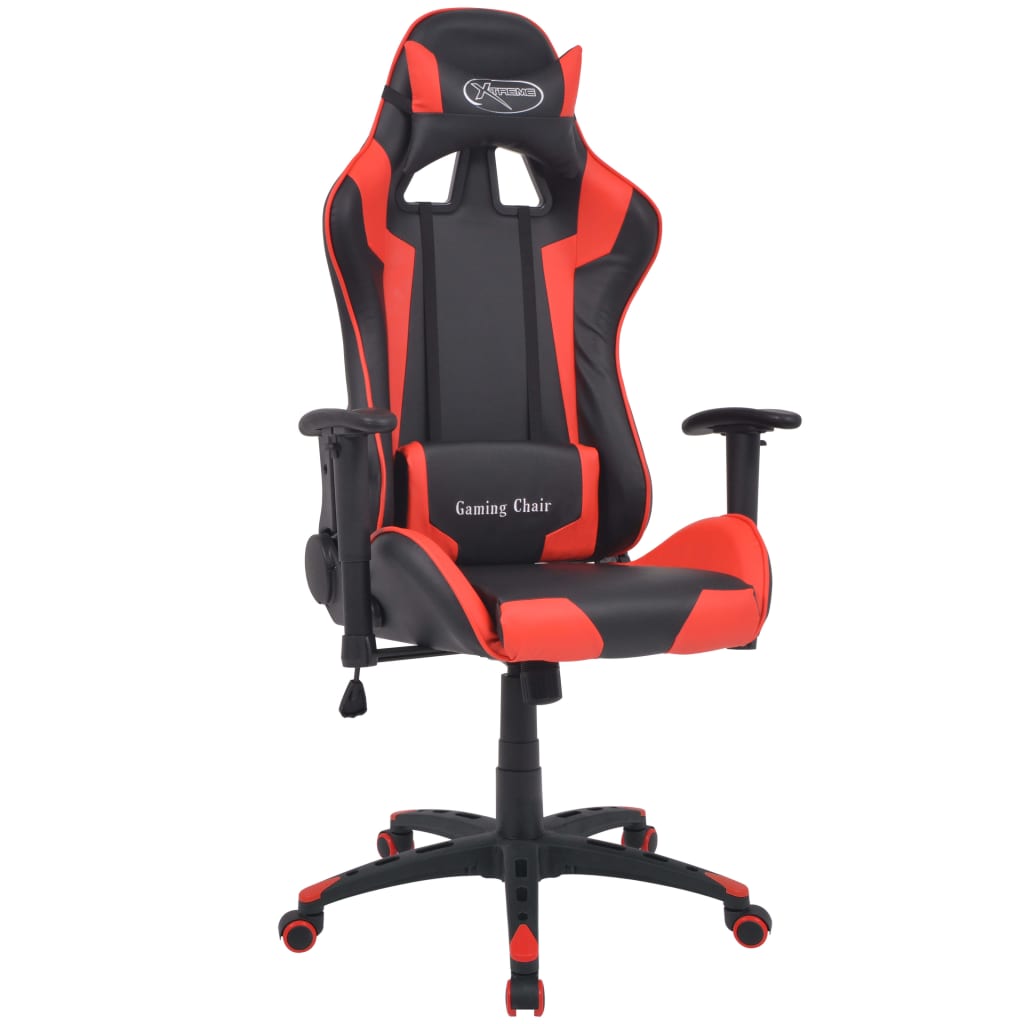 vidaXL Silla de escritorio reclinable Racing de cuero artificial roja